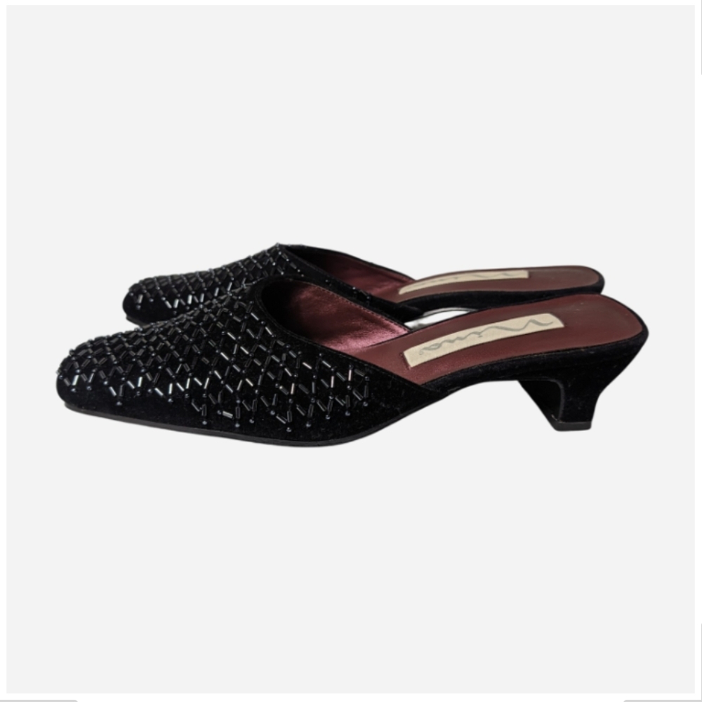 Pre-owned Nina Black Beaded Women's Shoes